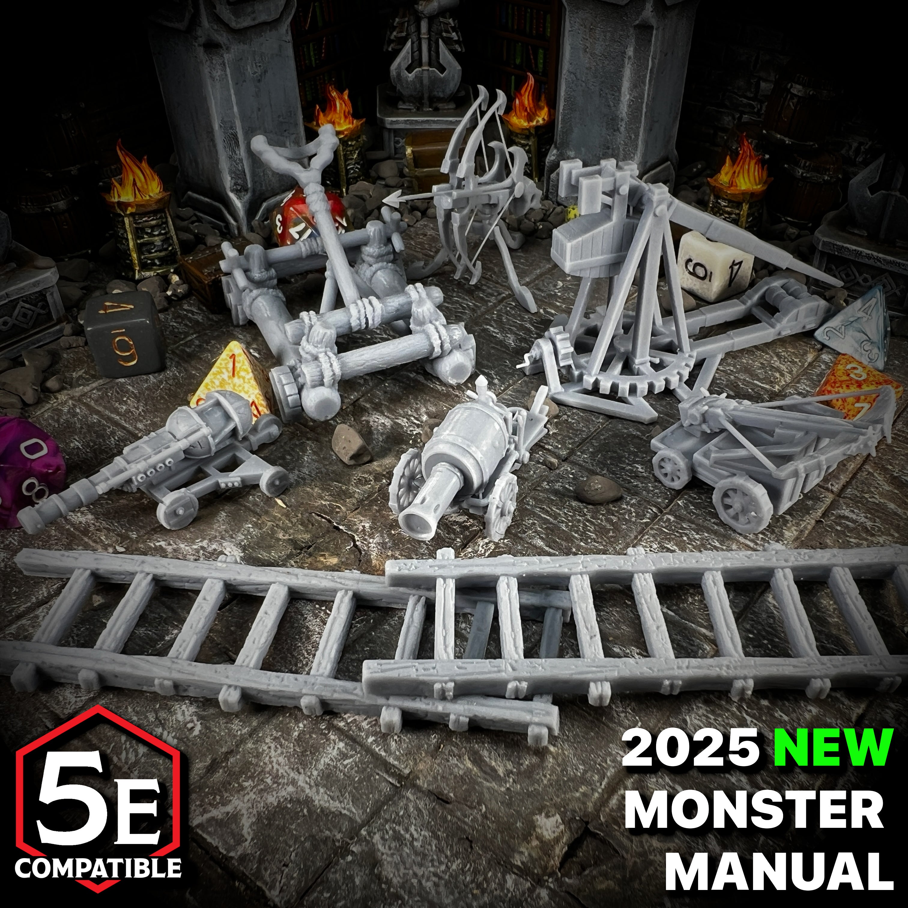 The highest quality, reasonably priced 28mm scale Siege Equipment miniatures for Dungeons & Dragons, Pathfinder, GURPS, and other TTRPGS!