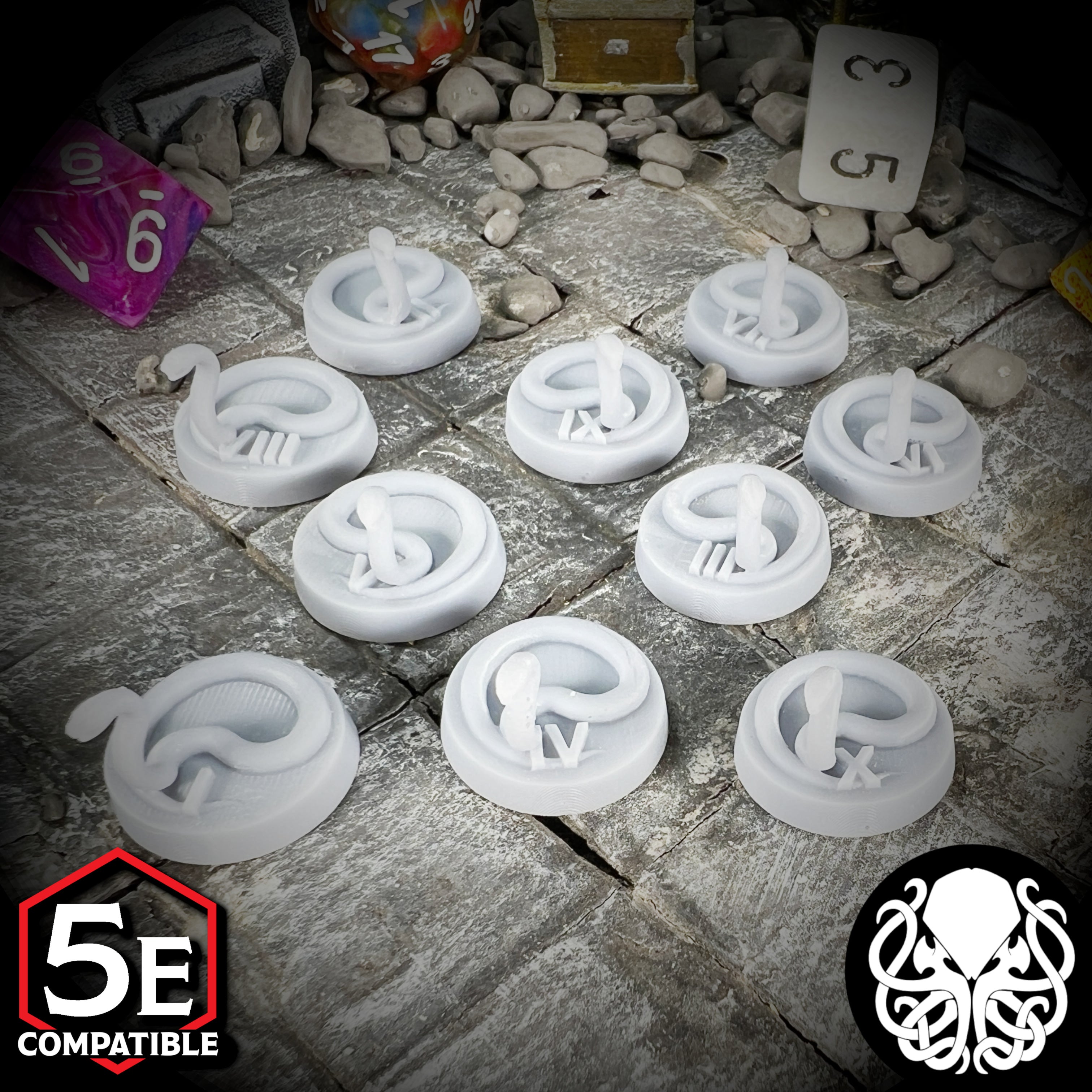 Venomous Snake - 10pc - Fantasy TTRPG Miniatures