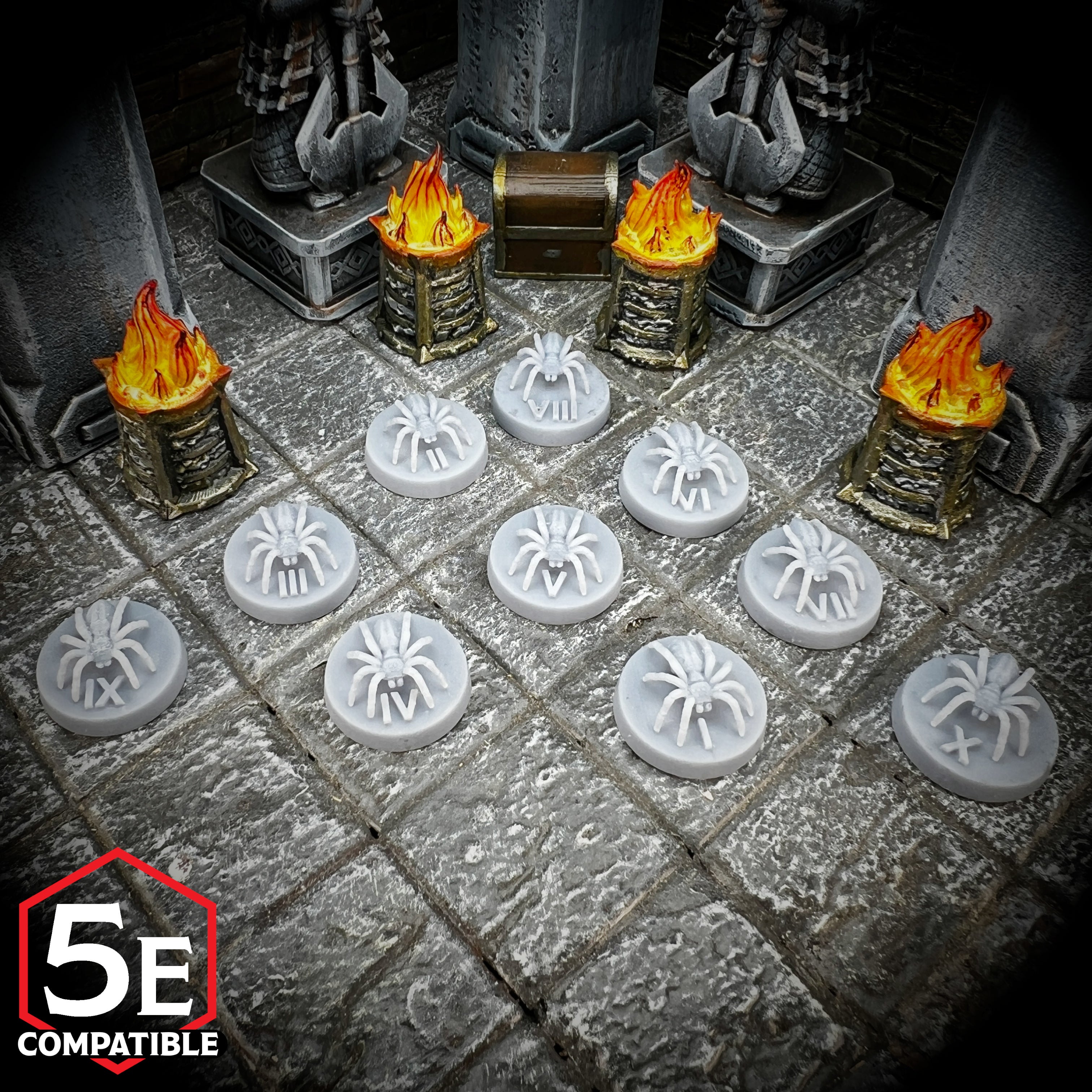 The highest quality, reasonably priced 28mm scale Spider miniatures for Dungeons & Dragons, Pathfinder, GURPS, and other TTRPGS!