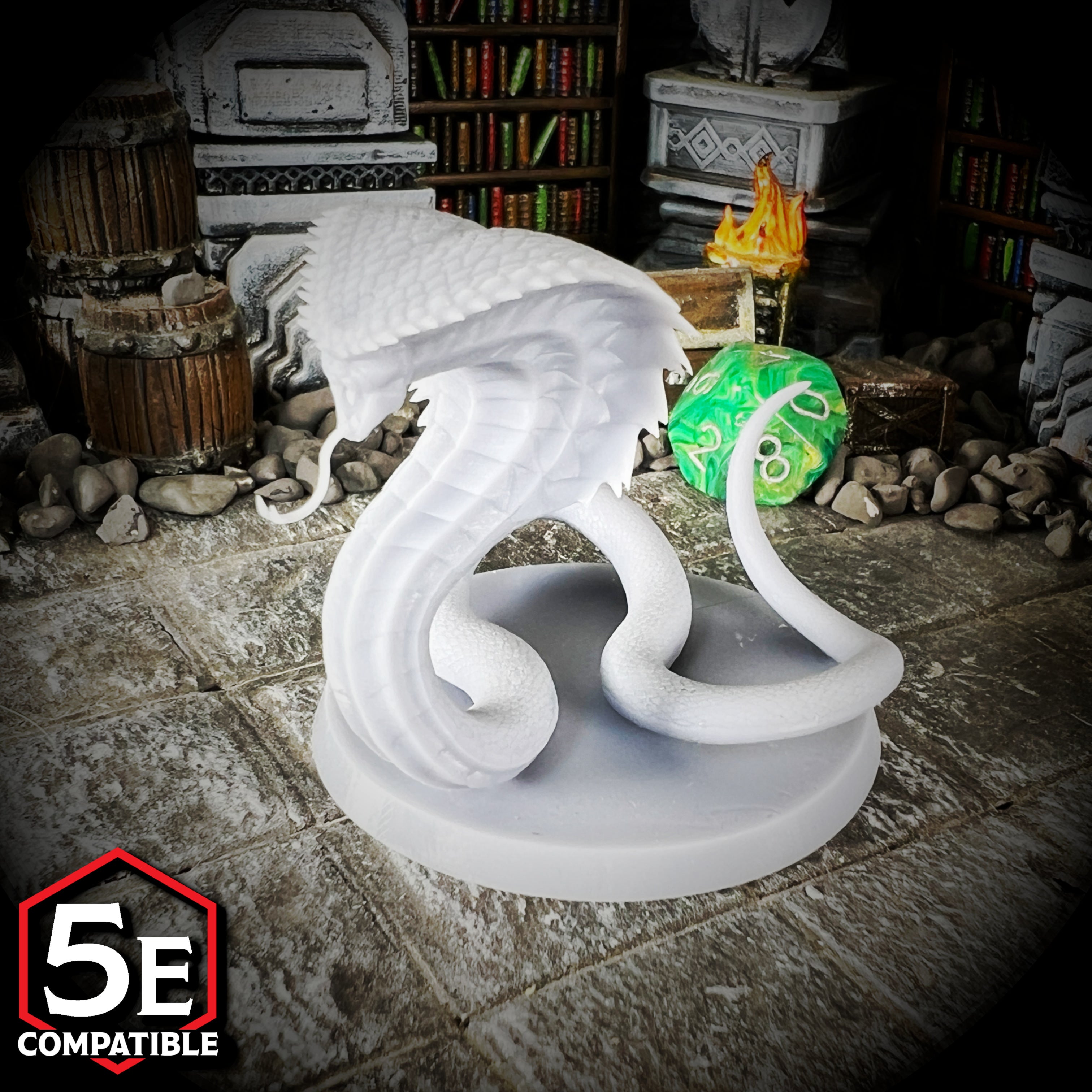 The highest quality, reasonably priced 28mm scale Spirit Naga miniatures for Dungeons & Dragons, Pathfinder, GURPS, and other TTRPGS!