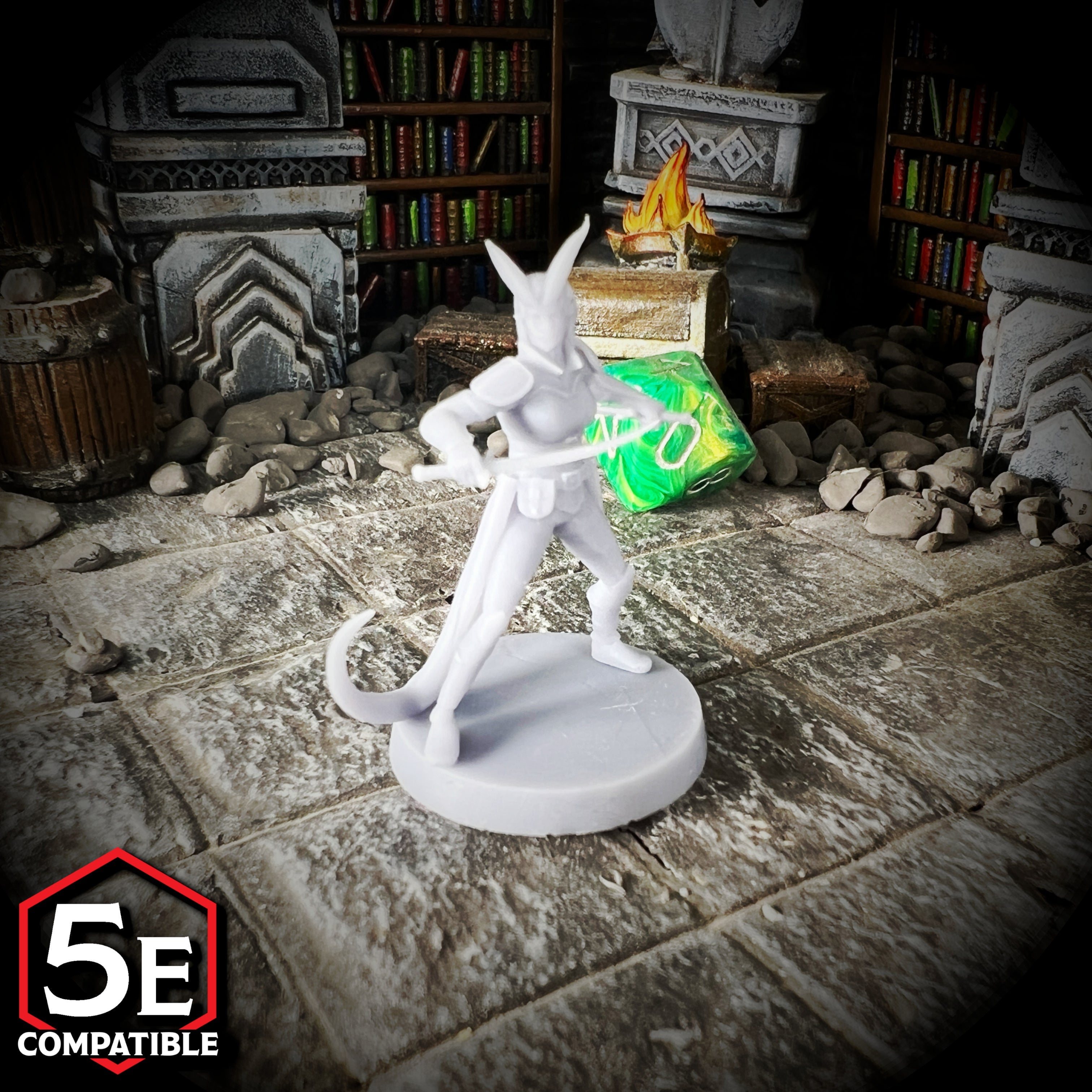 The highest quality, reasonably priced 28mm scale Tiefling Cult Fanatic Female miniatures for Dungeons & Dragons, Pathfinder, GURPS, and other TTRPGS!