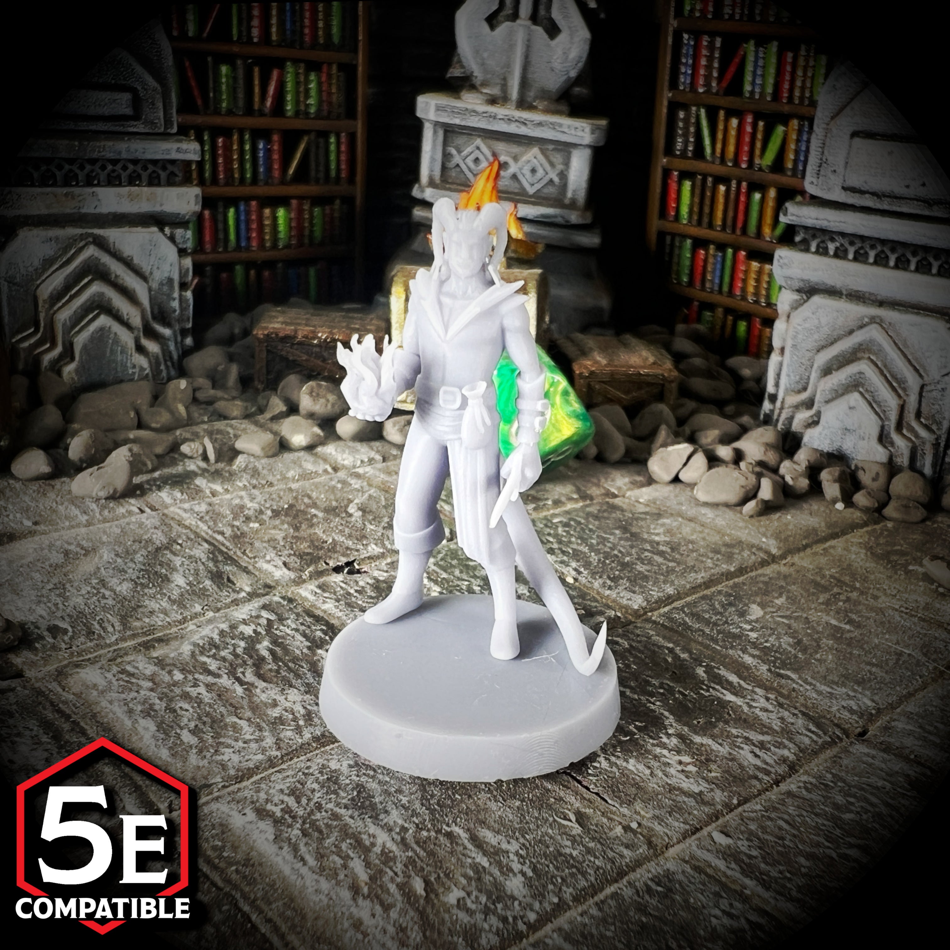 The highest quality, reasonably priced 28mm scale Tiefling Cult Fanatic Male miniatures for Dungeons & Dragons, Pathfinder, GURPS, and other TTRPGS!