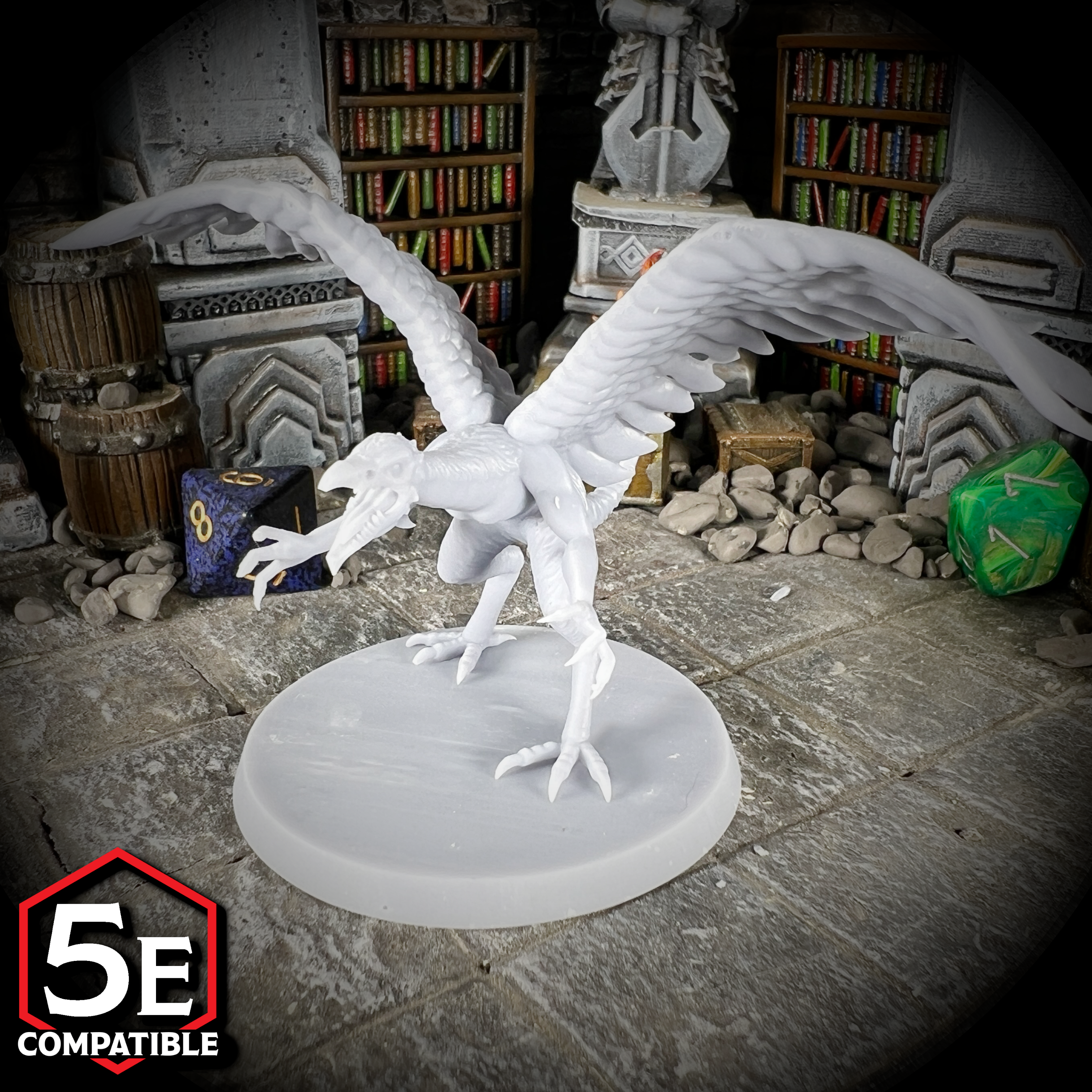 The highest quality, reasonably priced 28mm scale Vrock miniatures for Dungeons & Dragons, Pathfinder, GURPS, and other TTRPGS!