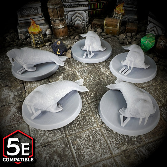 The highest quality, reasonably priced 28mm scale Walrus miniatures for Dungeons & Dragons, Pathfinder, GURPS, and other TTRPGS!