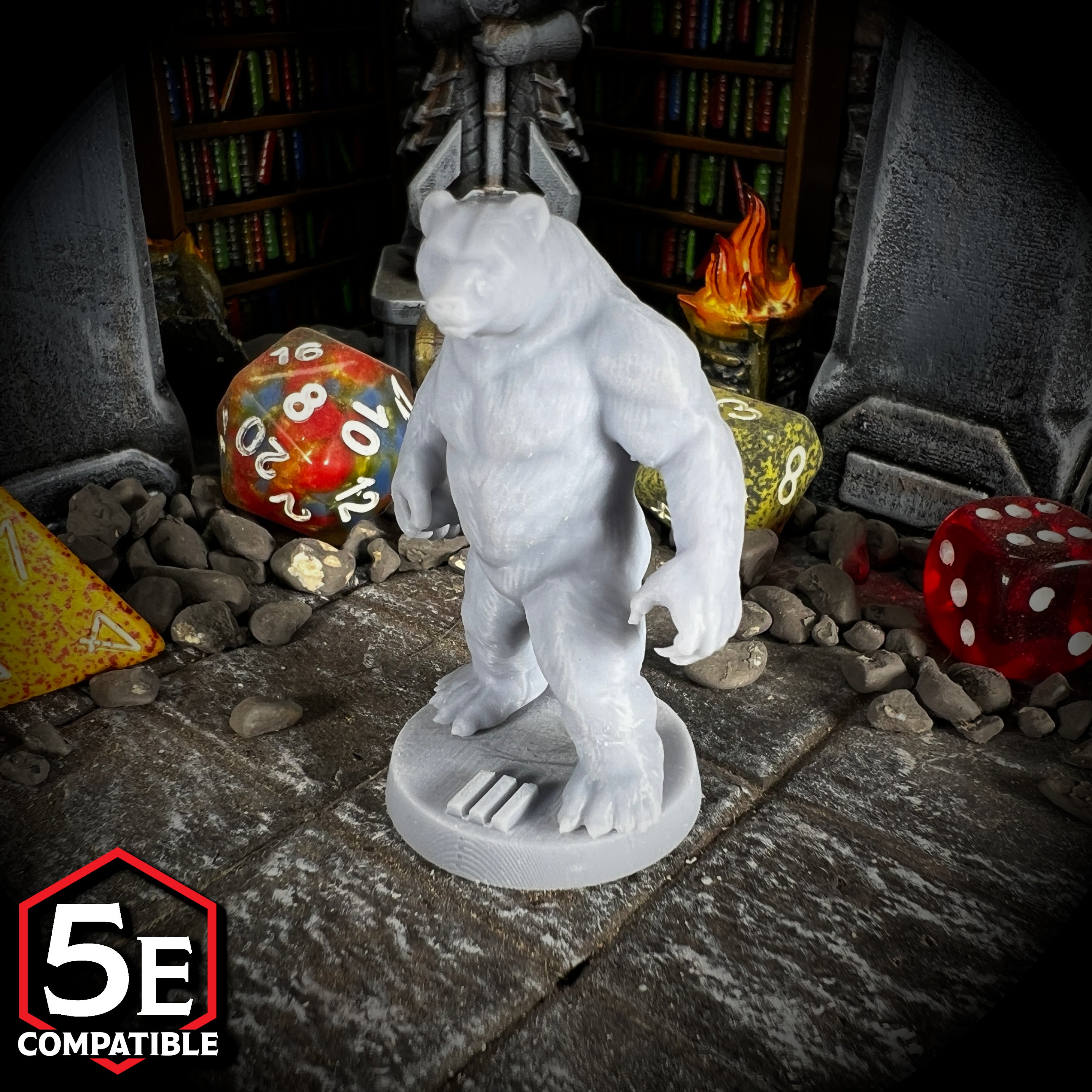 The highest quality, reasonably priced 28mm scale Werebear miniatures for Dungeons & Dragons, Pathfinder, GURPS, and other TTRPGS!