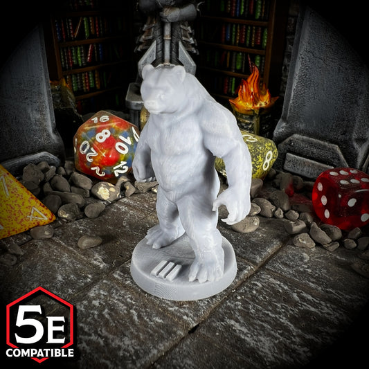 The highest quality, reasonably priced 28mm scale Werebear miniatures for Dungeons & Dragons, Pathfinder, GURPS, and other TTRPGS!