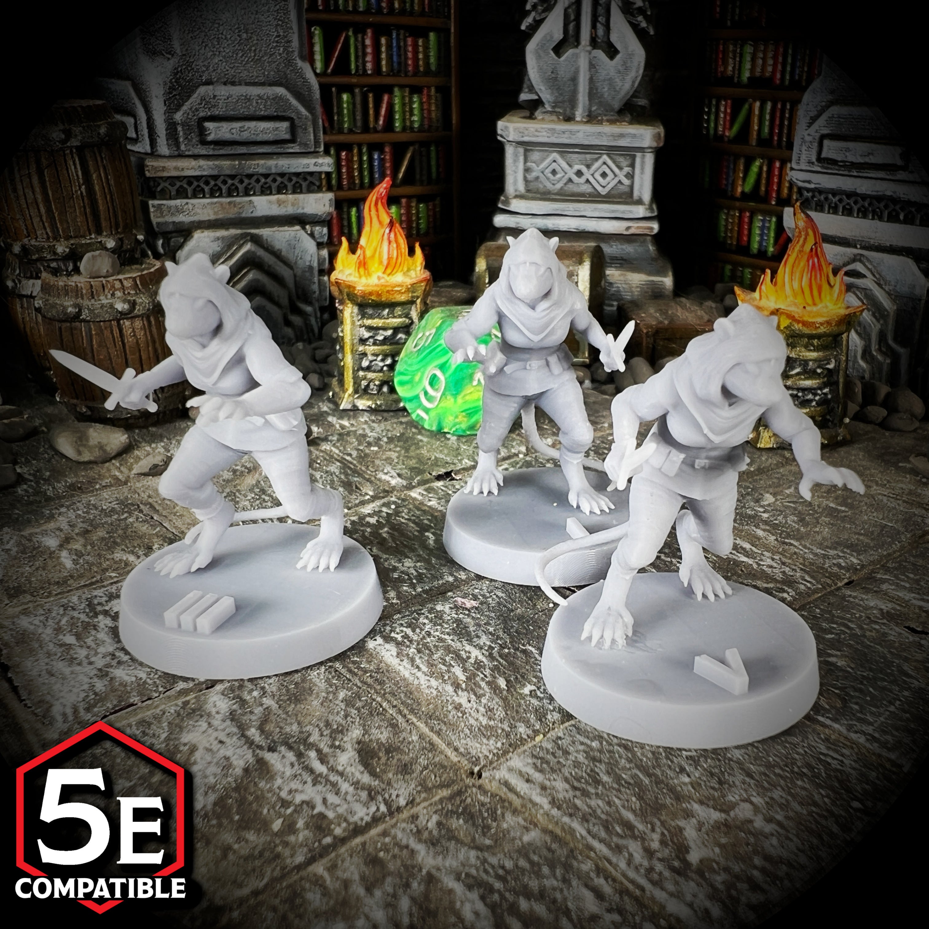 The highest quality, reasonably priced 28mm scale Wererat Female miniatures for Dungeons & Dragons, Pathfinder, GURPS, and other TTRPGS!