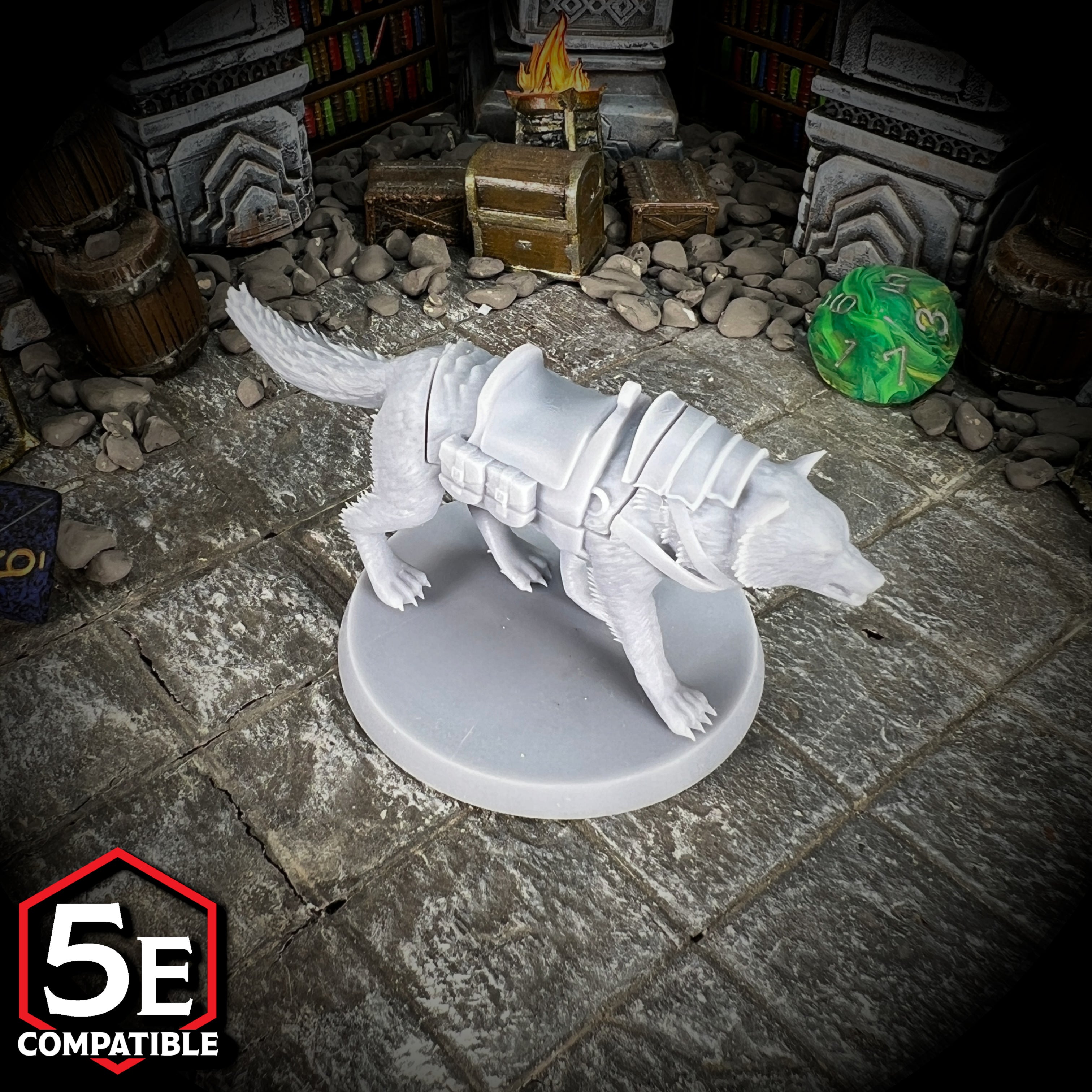 The highest quality 🎯, reasonably priced 💅🏾 Dire Wolf Transformer Mount miniatures for Dungeons & Dragons, Pathfinder, GURPS, and other TTRPGS 🧙‍♂️🧟‍♀️🧜🏽‍♀️🧛🏽‍♂️!